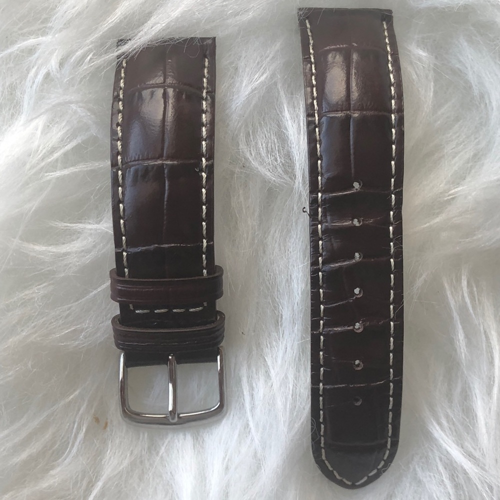 -Brown Hadley Roma Genuine Leather Watch Band.